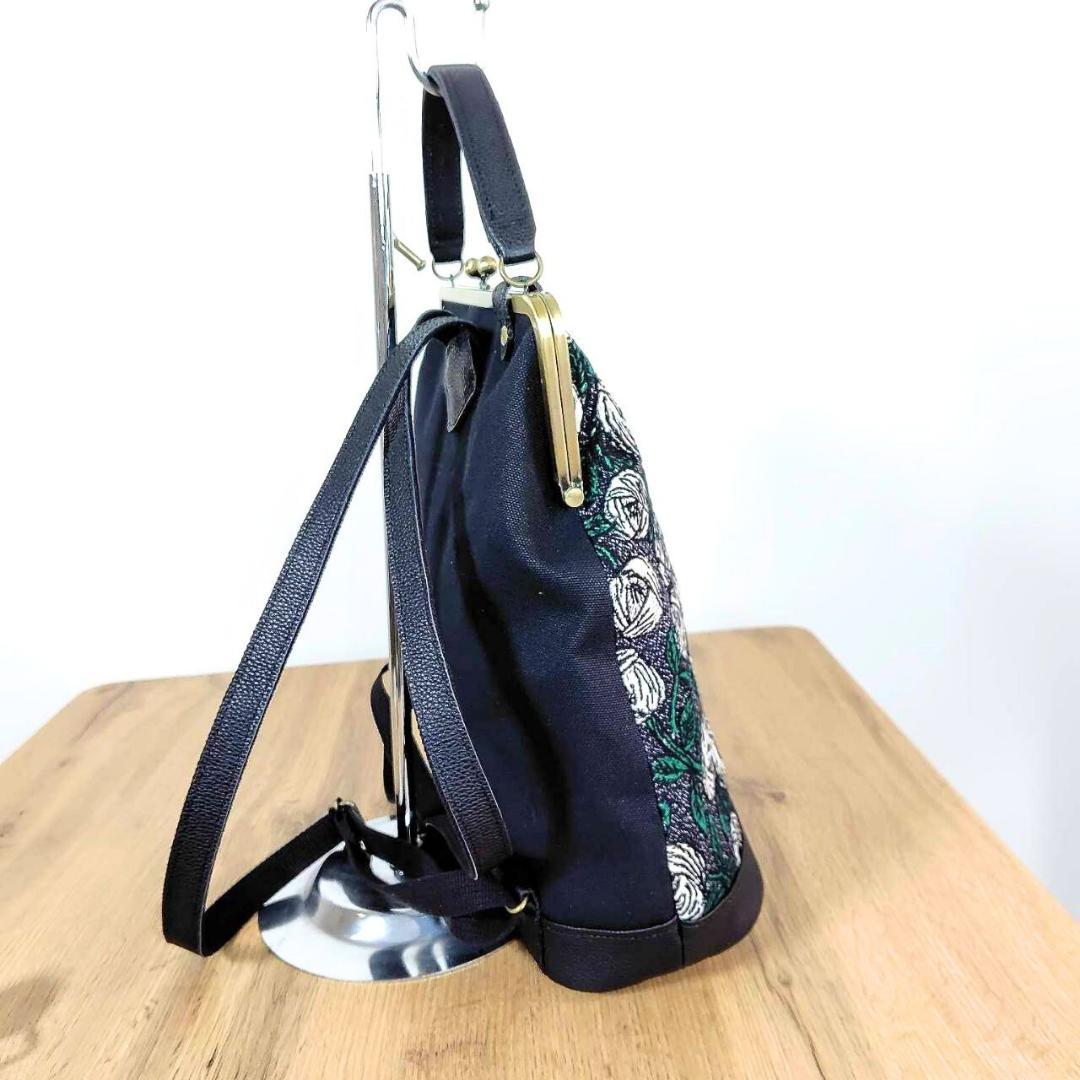 【専用】ミナペルホネン/2025rosyロージィーネイビー/がま口リュッ