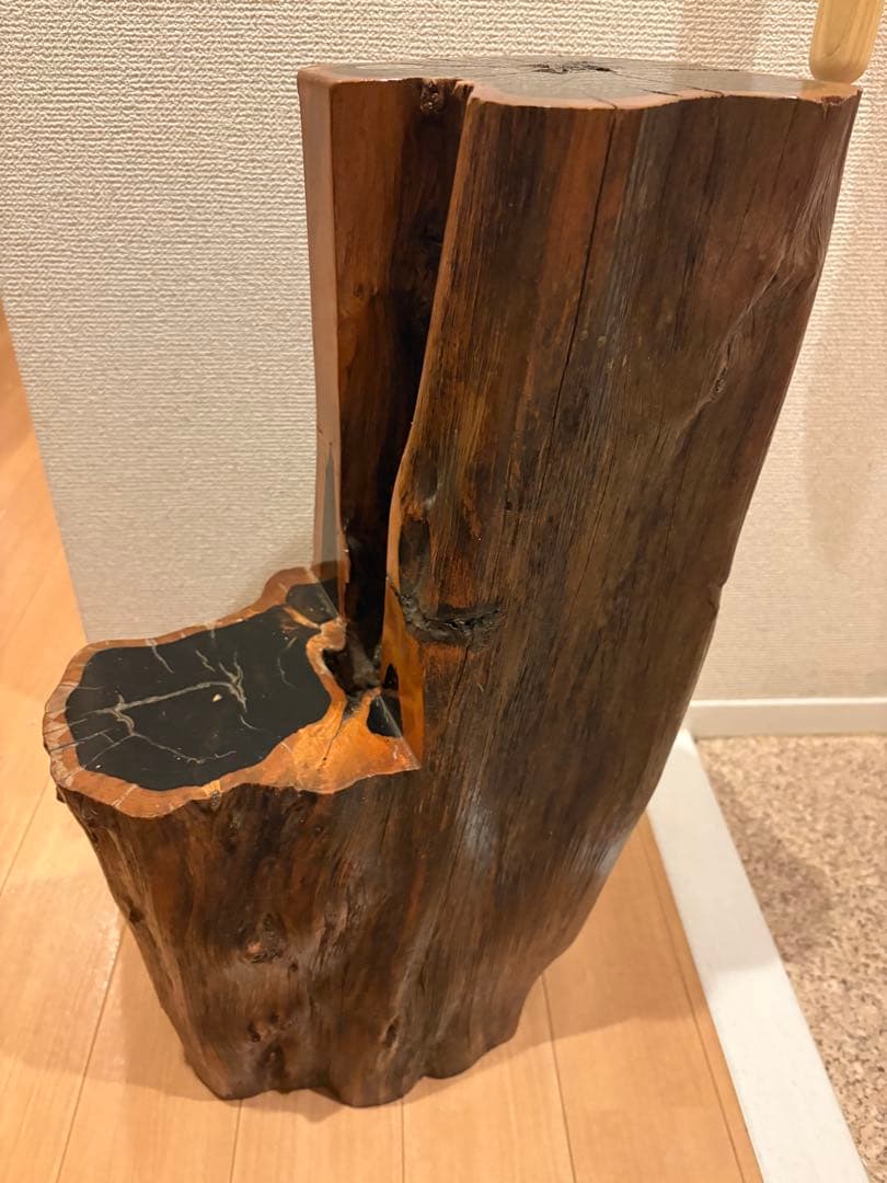 本黒檀 自然木 花台 飾台