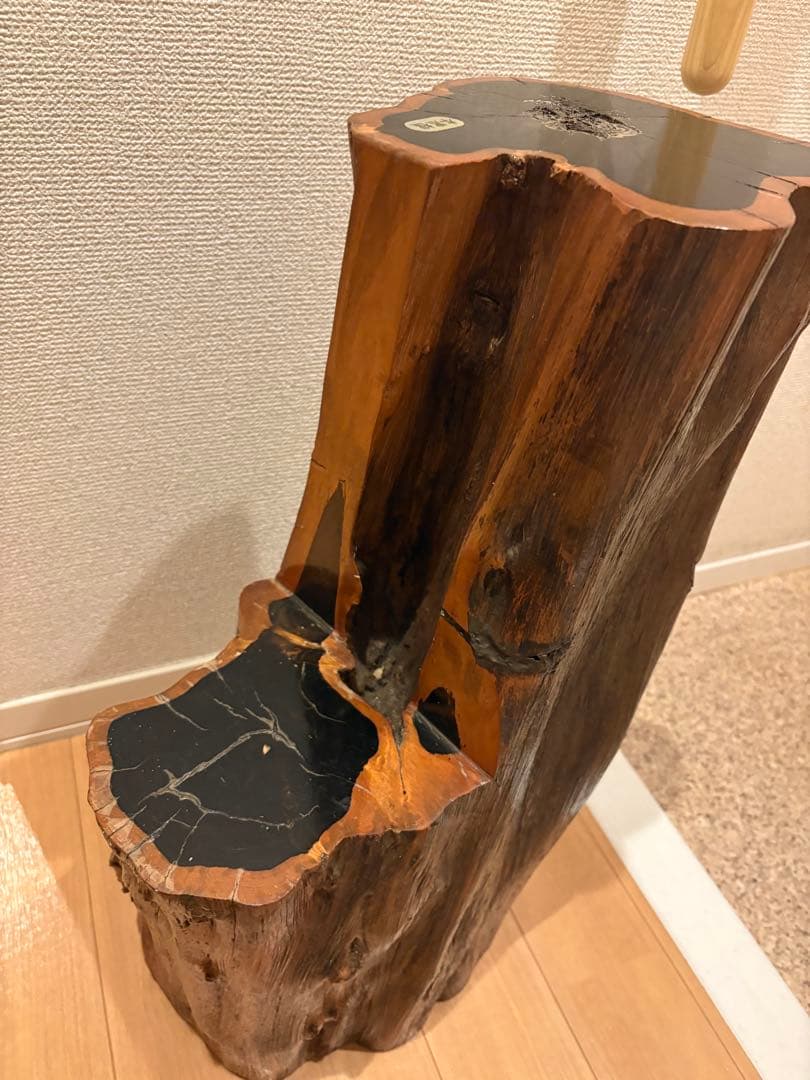 本黒檀 自然木 花台 飾台