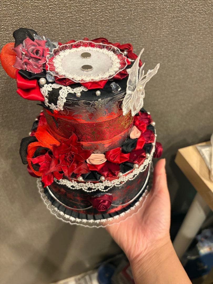 缶バッジ用 ケーキ型ハンドメイド ロゼット風推し活【セール】痛ロゼット