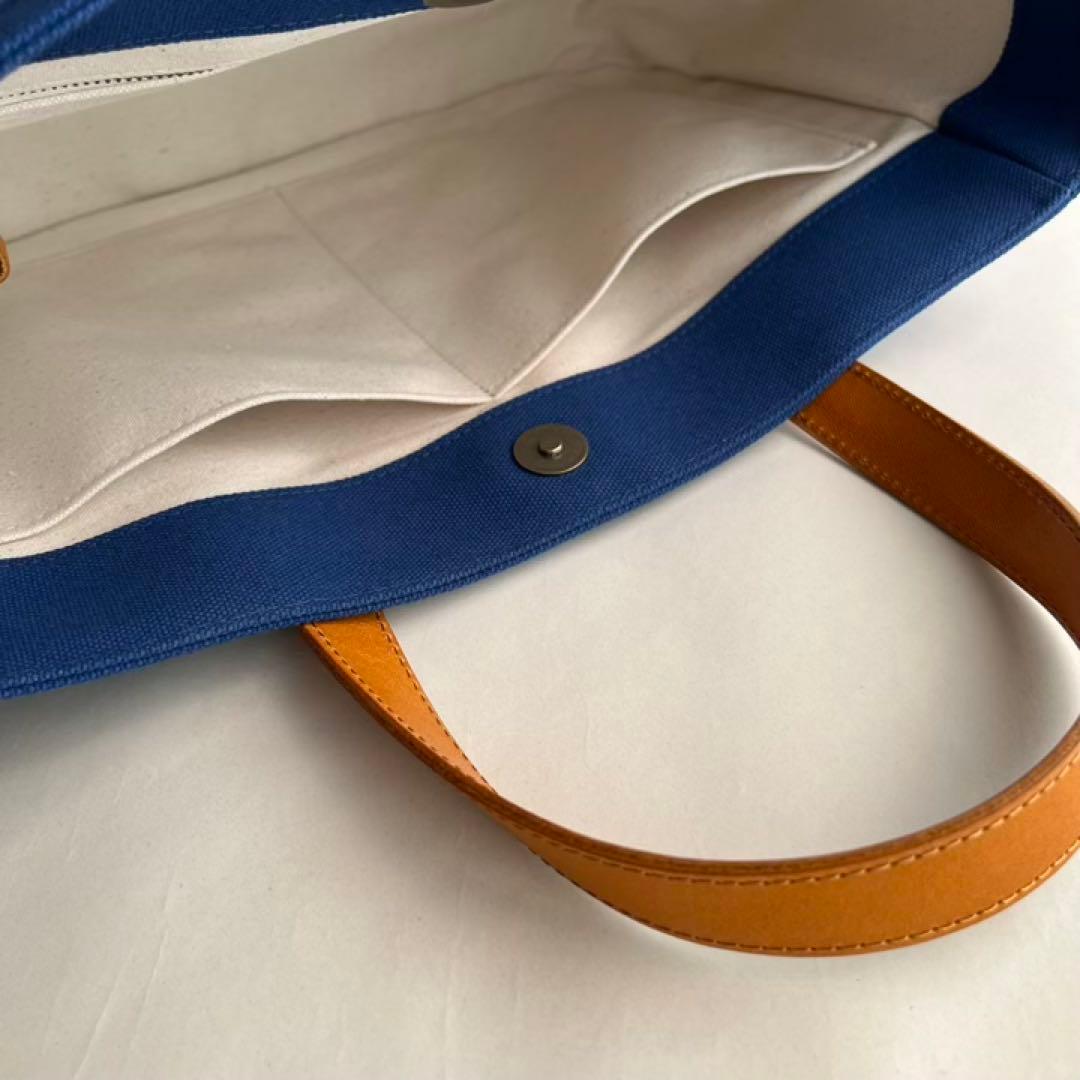 帆布トートバッグ　ラウンド　本革ハンドル　ダスクネイビー