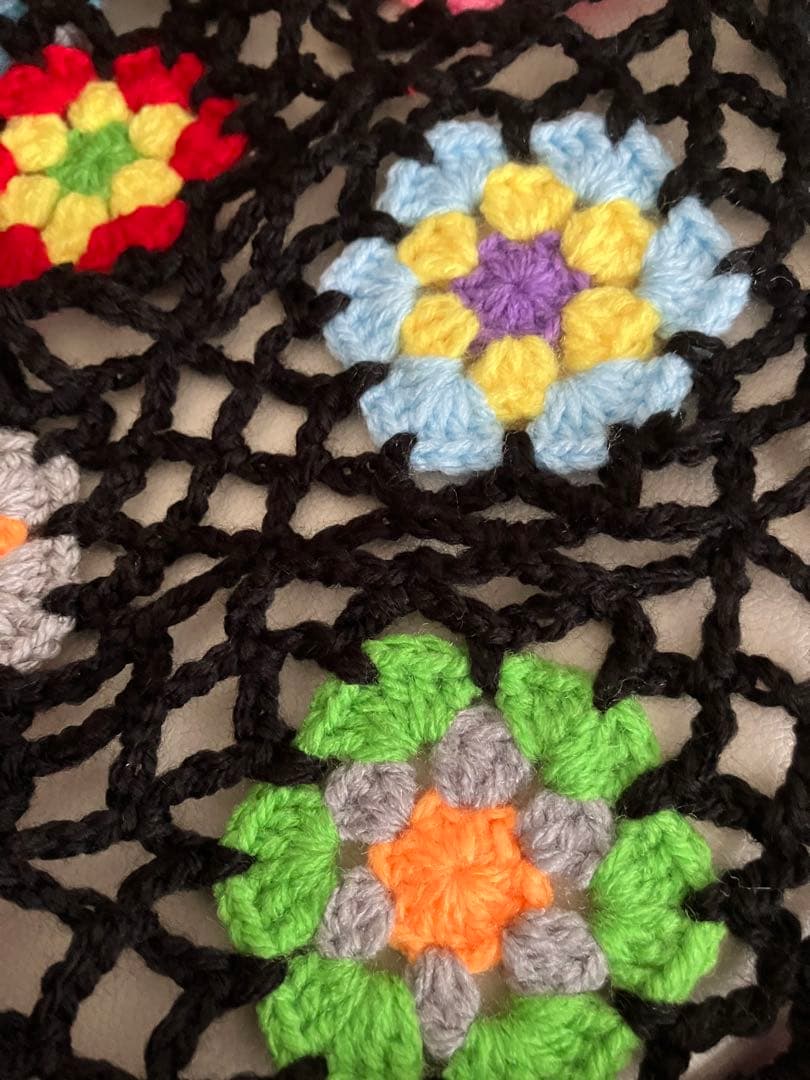 ヤザミ　手編み　ベッドカバー　ソファーカバー　マルチカバー　かぎ針編み