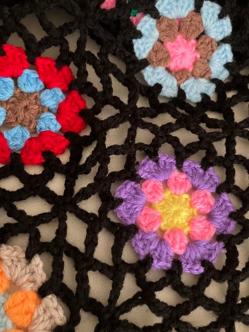 ヤザミ　手編み　ベッドカバー　ソファーカバー　マルチカバー　かぎ針編み