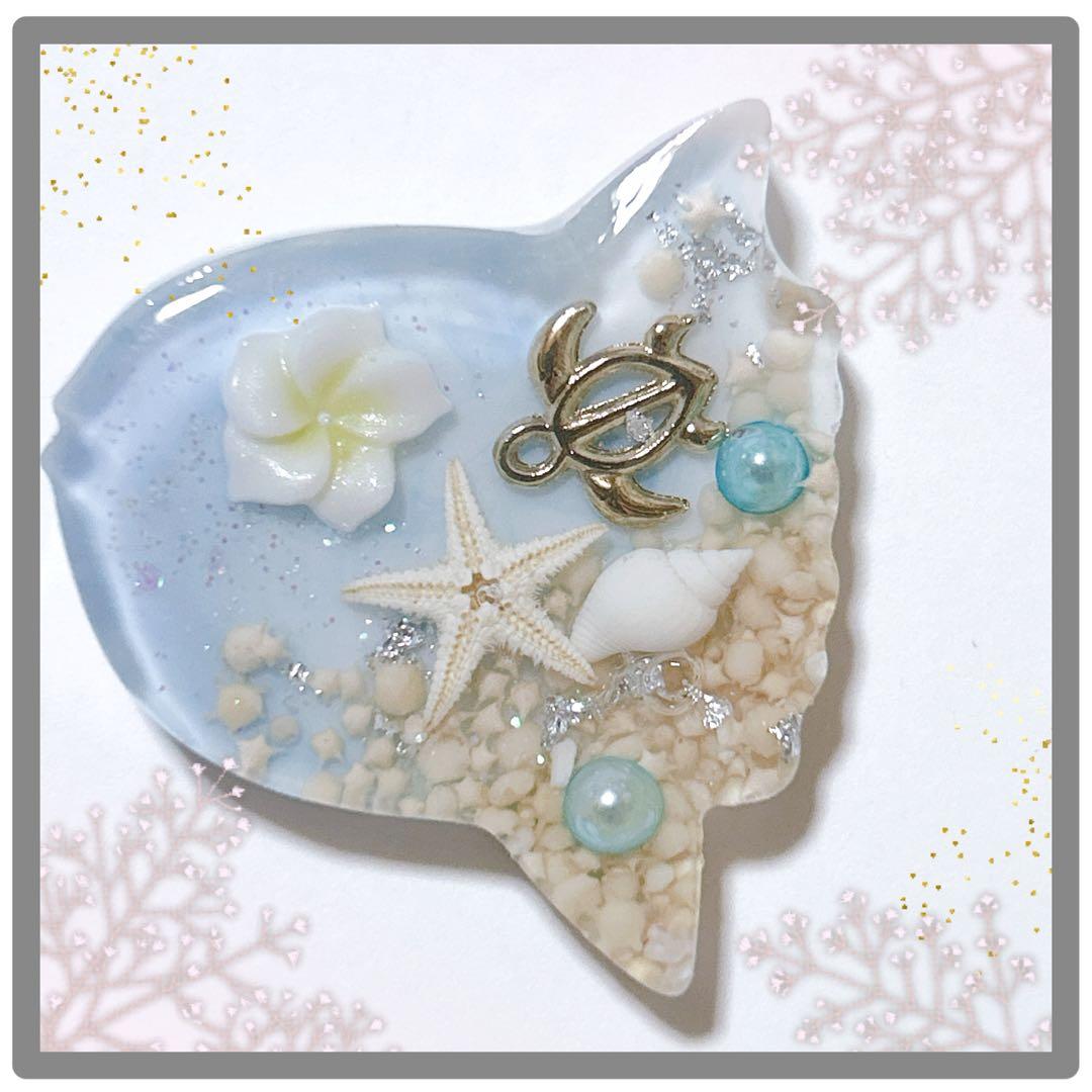 No 75＊可愛い海模様のマンボーレジンヘアゴム＊٩(๑❛ᴗ❛๑)۶＊