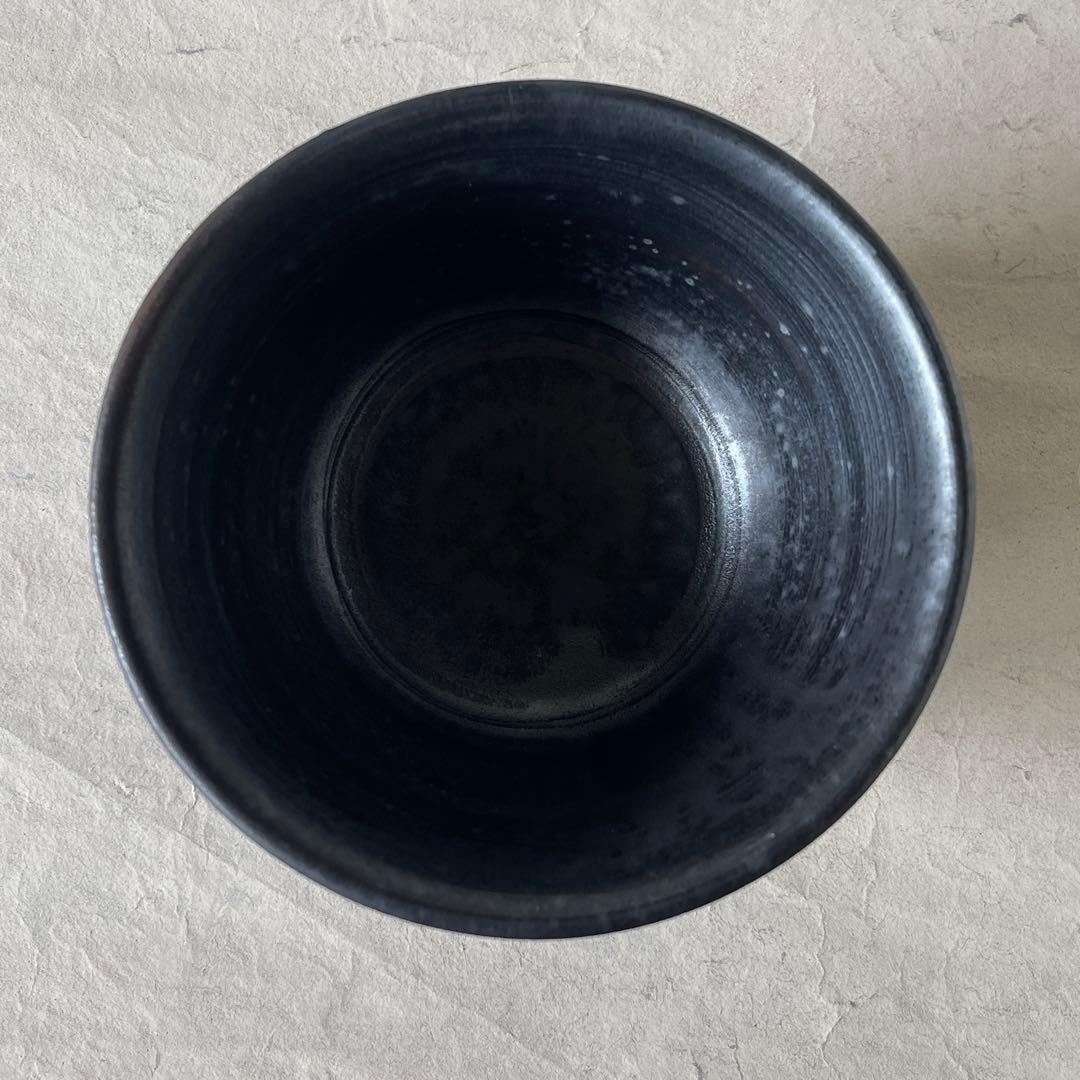 陶芸家市川孝　黒碗　未使用保管品