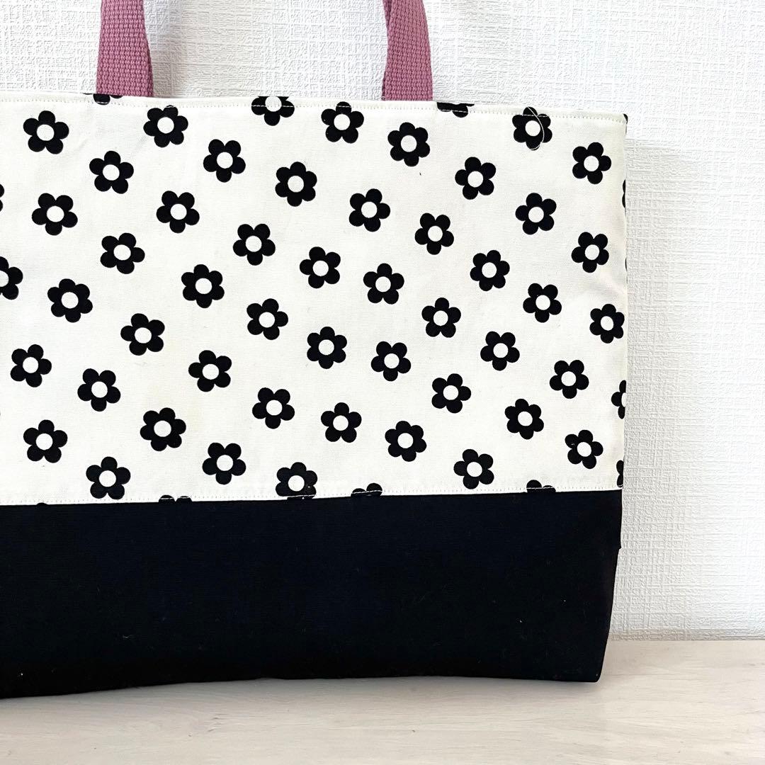 入学入園4点セット☆モノトーンフラワー×アースピンク