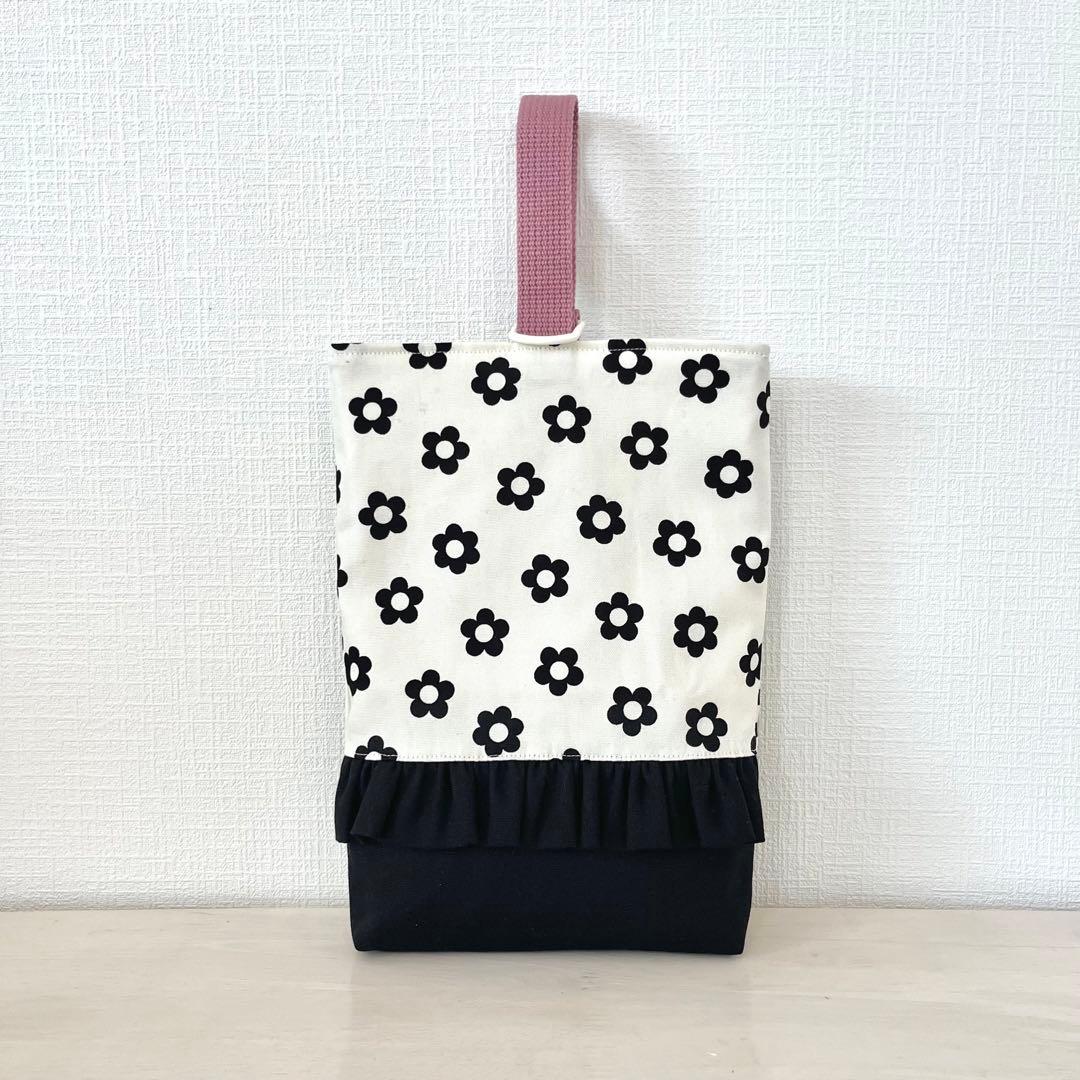 入学入園4点セット☆モノトーンフラワー×アースピンク