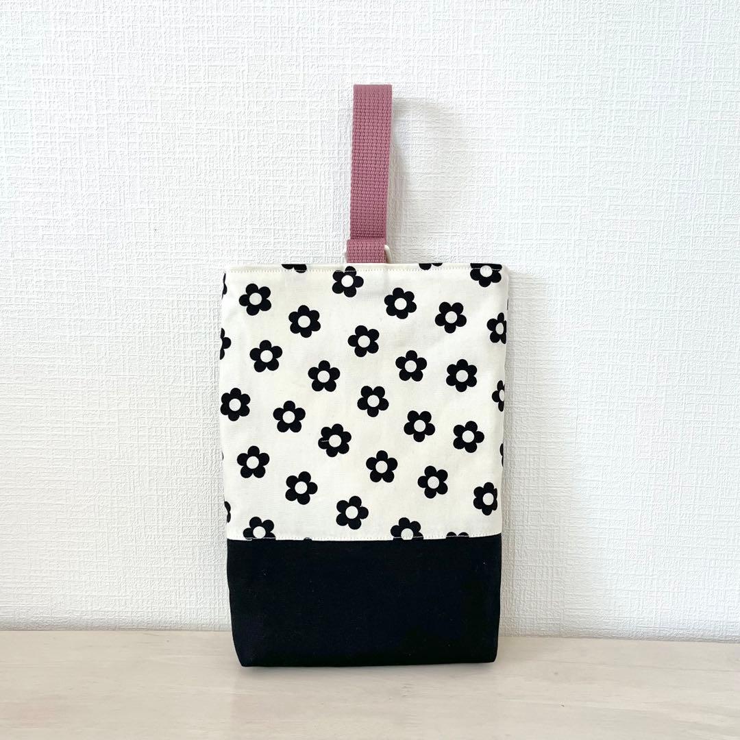 入学入園4点セット☆モノトーンフラワー×アースピンク