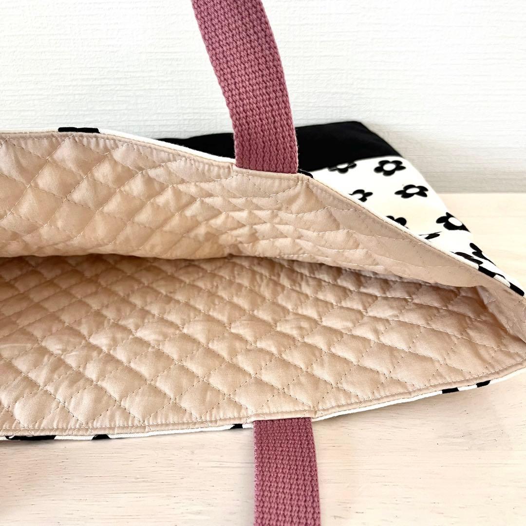 入学入園4点セット☆モノトーンフラワー×アースピンク