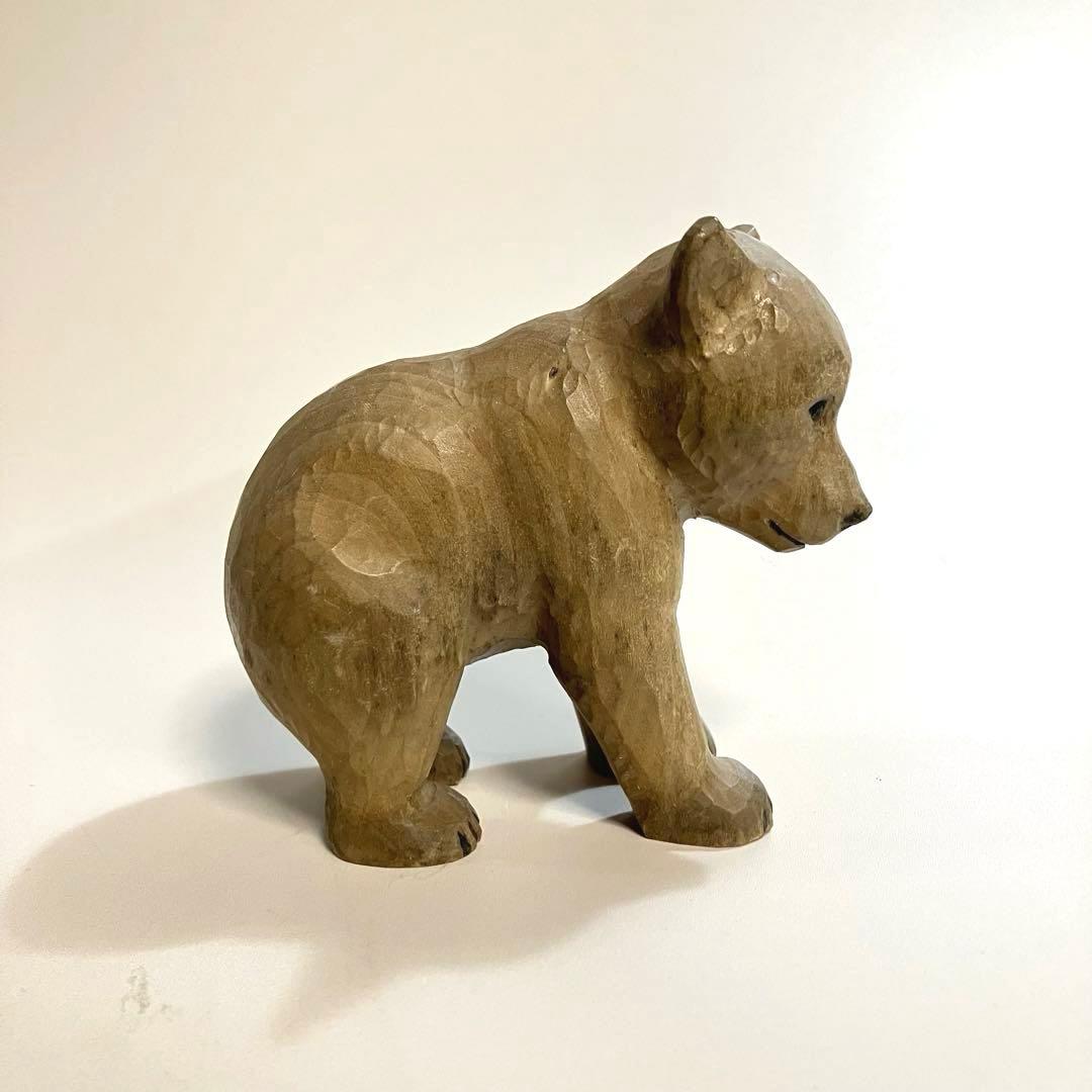 世界の民芸　北欧　木彫りの熊　木彫り熊　木彫熊　一刀彫　赤ちゃんクマ　オブジェ