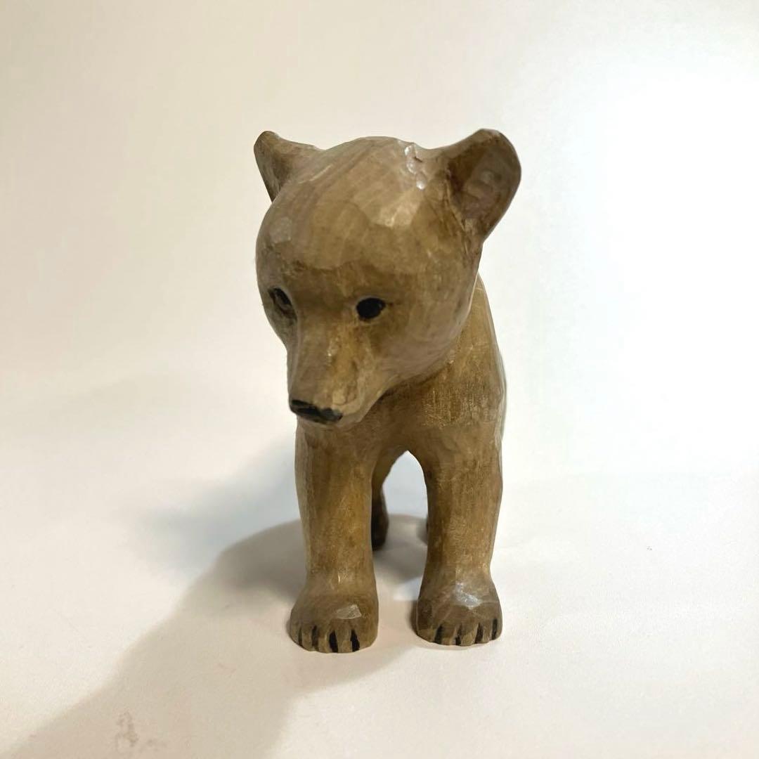 世界の民芸　北欧　木彫りの熊　木彫り熊　木彫熊　一刀彫　赤ちゃんクマ　オブジェ