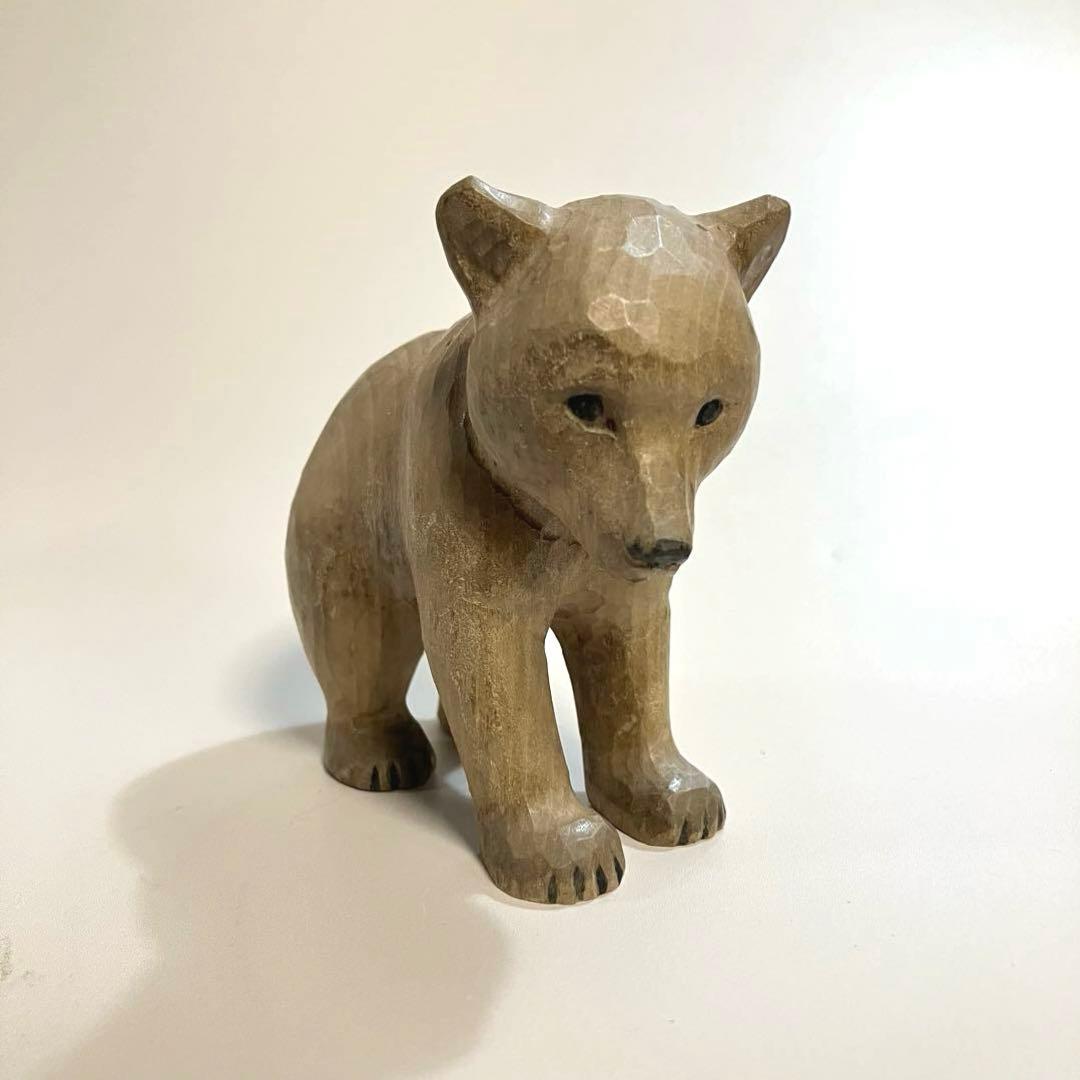 世界の民芸　北欧　木彫りの熊　木彫り熊　木彫熊　一刀彫　赤ちゃんクマ　オブジェ