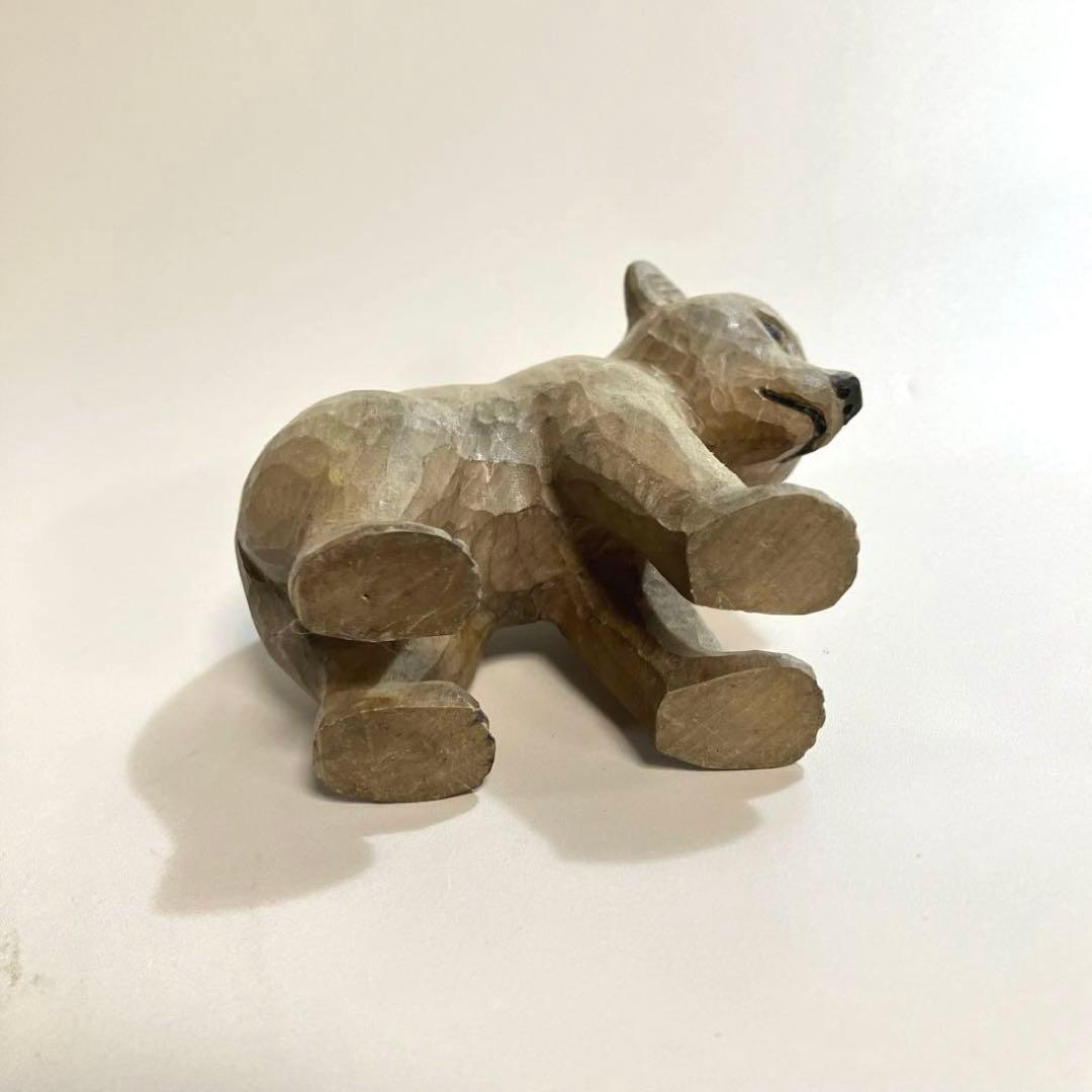 世界の民芸　北欧　木彫りの熊　木彫り熊　木彫熊　一刀彫　赤ちゃんクマ　オブジェ