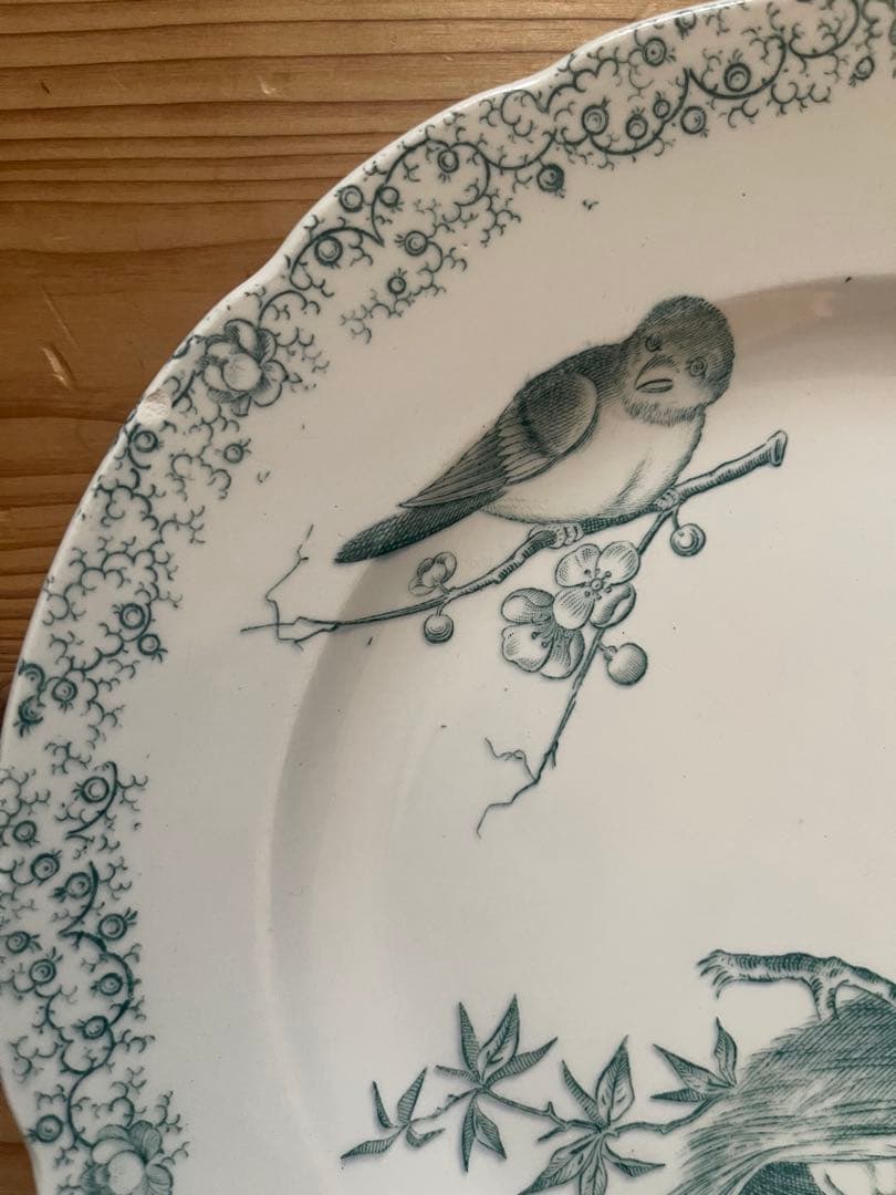 フランス　アンティーク　ペクソンヌ窯　プレート　pexonne floride