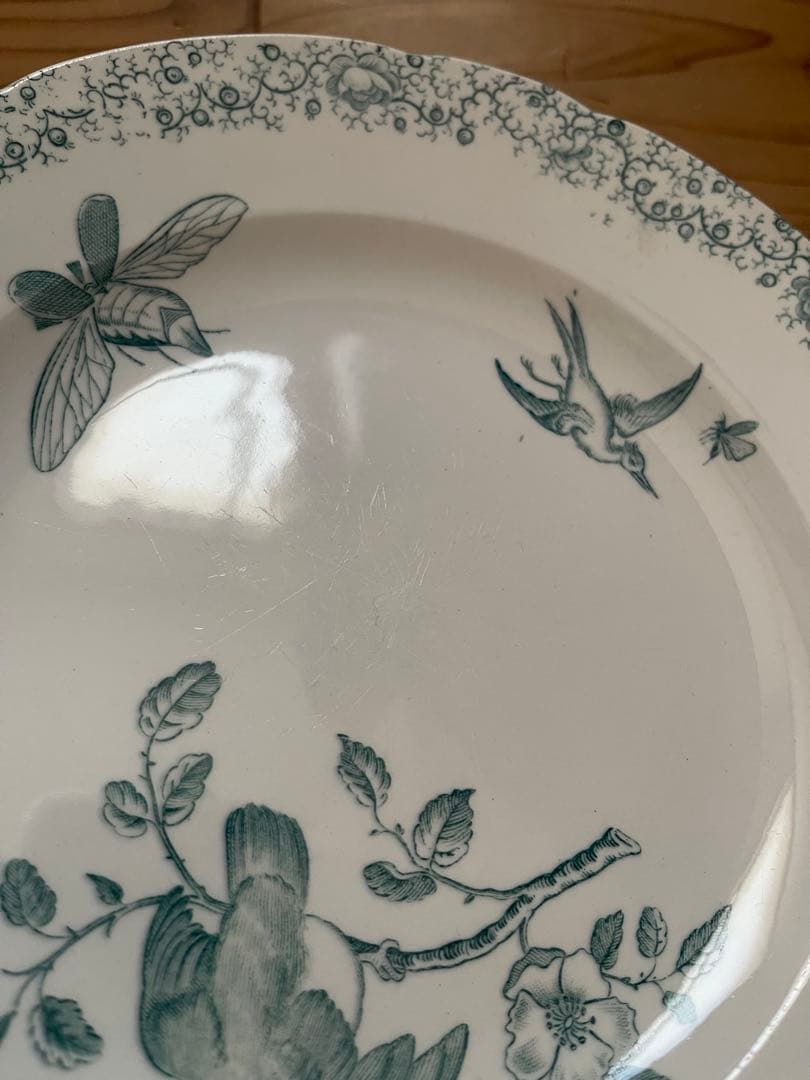 フランス　アンティーク　ペクソンヌ窯　プレート　pexonne floride