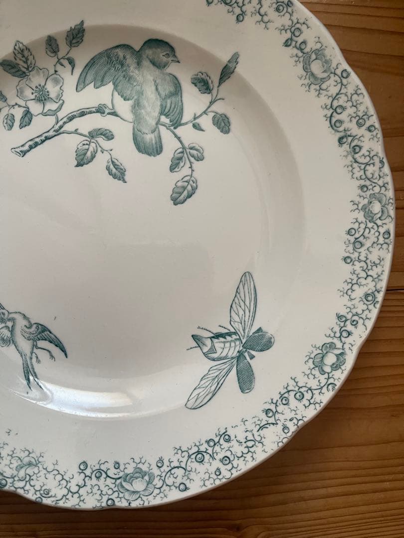 フランス　アンティーク　ペクソンヌ窯　プレート　pexonne floride