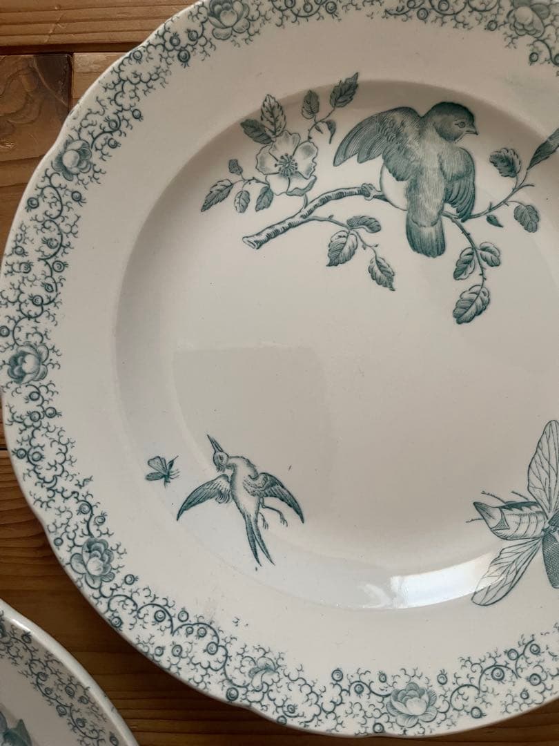 フランス　アンティーク　ペクソンヌ窯　プレート　pexonne floride