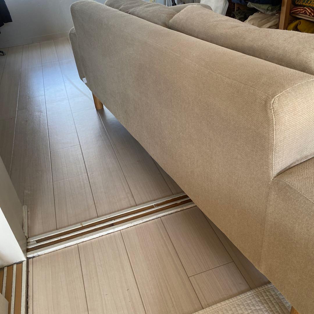 ベージュ ファブリック 2人掛けソファ