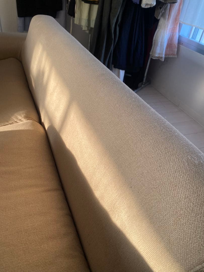 ベージュ ファブリック 2人掛けソファ