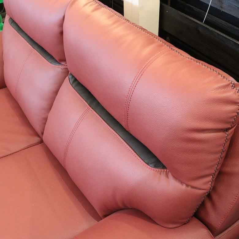 モダンデザイン 本革・ハイバック2.5人掛けソファ（ワインレッド）