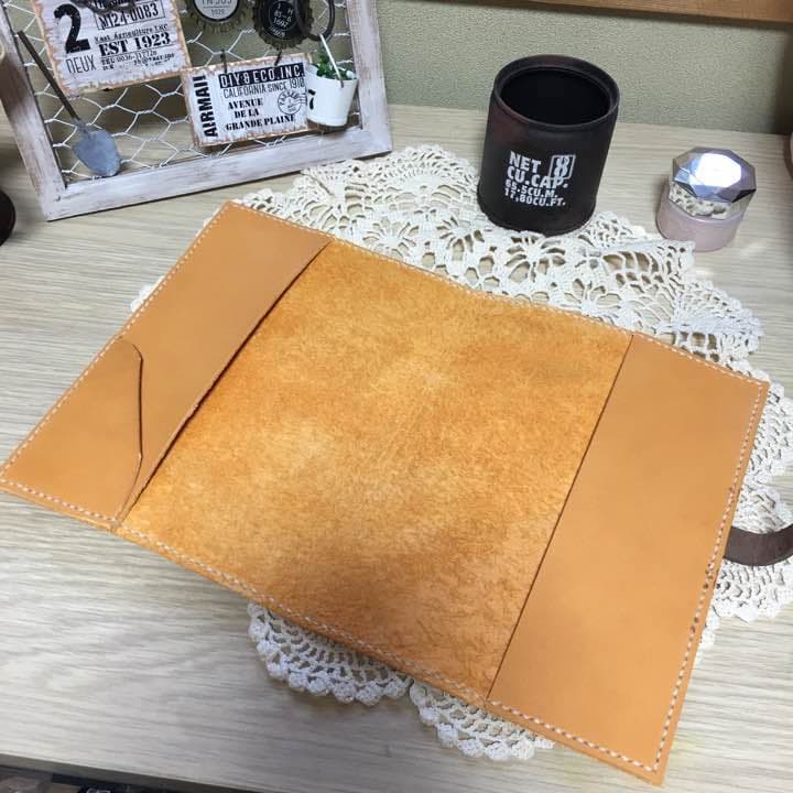 ヌメ革オレンジキャメルのB6手帳カバー スケジュール帳2017 本革