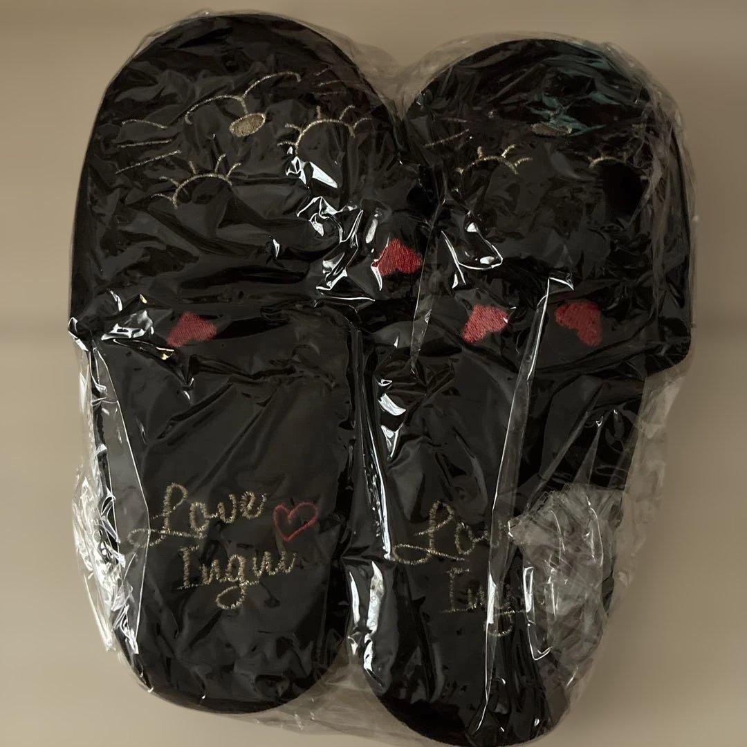 非売品　ベロア素材　INGNI 猫デザイン バッグ・スリッパセット