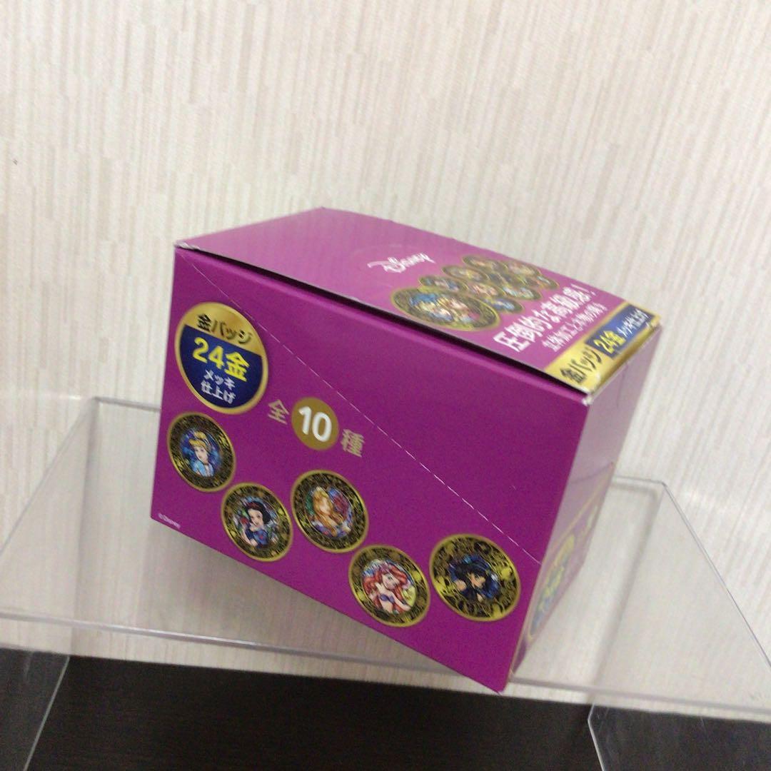 ディズニー　プリンセス　24金メッキ仕上げ　金バッジ　1箱　10個入り