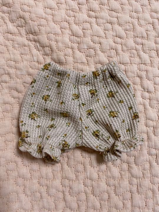 ハンドメイド　ソランちゃん　パジャマ　半袖セット　小花柄ワッフルニット