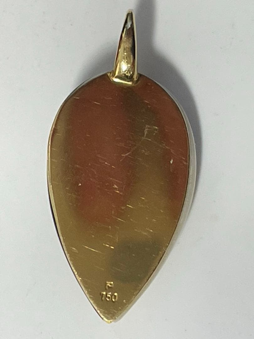 早い者勝ち　K18 黒瑪瑙白瑪瑙ペンダントトップ ヴィンテージ モノトーン5g