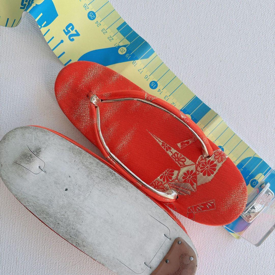 セット　七五三７歳女の子　簡単半衿　オレンジ地　52328