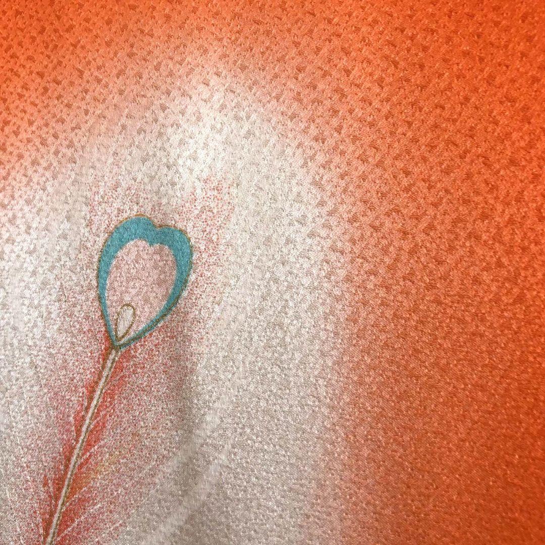 セット　七五三７歳女の子　簡単半衿　オレンジ地　52328