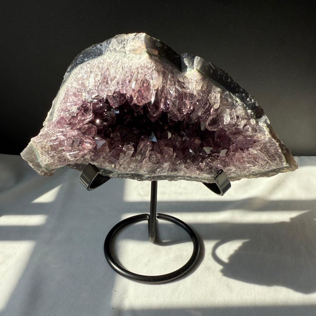 天然石アメジストのドーム　置物NO.012211