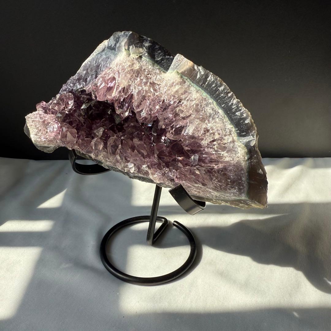 天然石アメジストのドーム　置物NO.012211