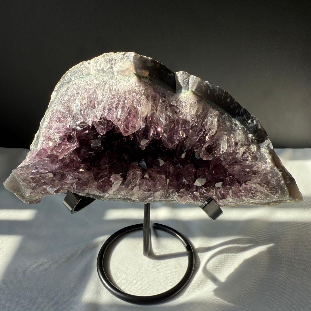 天然石アメジストのドーム　置物NO.012211