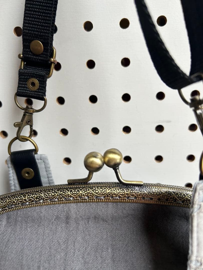 ＊ハンドメイド＊もんちゃん様お取り置き分　25口金ショルダーがま口バッグ　２点