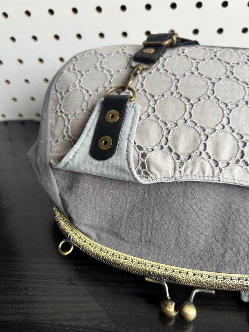 ＊ハンドメイド＊もんちゃん様お取り置き分　25口金ショルダーがま口バッグ　２点