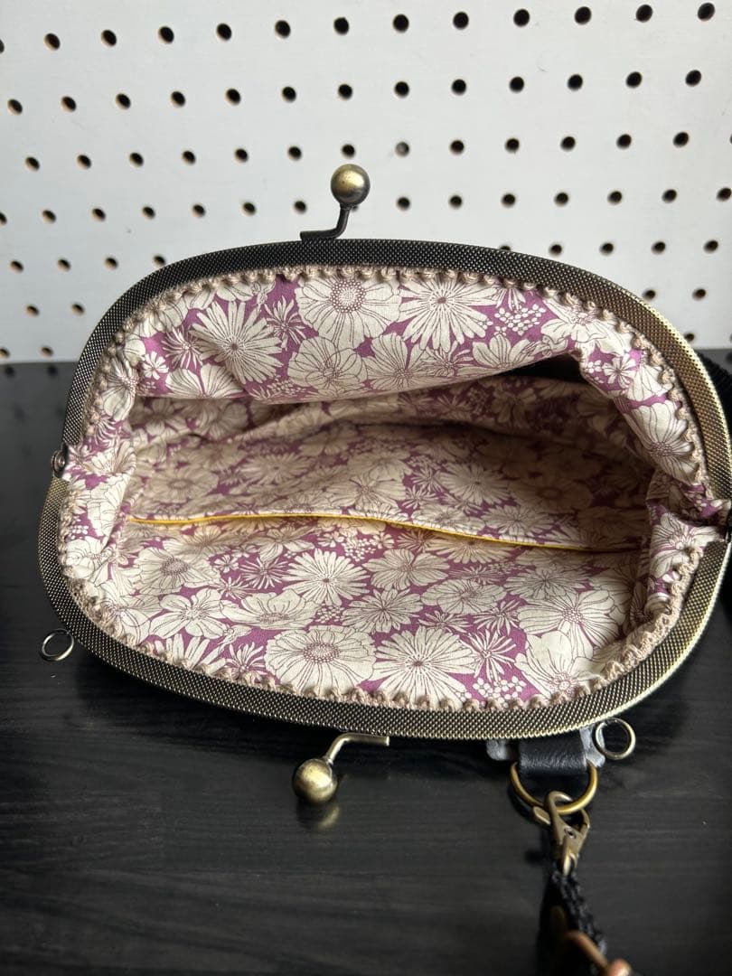 ＊ハンドメイド＊もんちゃん様お取り置き分　25口金ショルダーがま口バッグ　２点