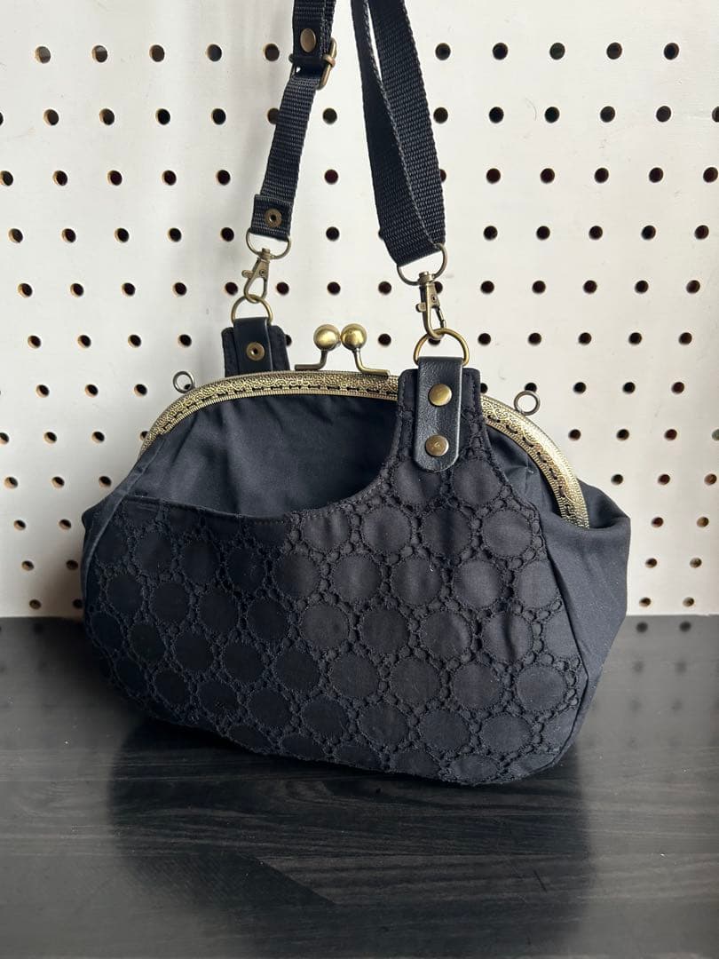 ＊ハンドメイド＊もんちゃん様お取り置き分　25口金ショルダーがま口バッグ　２点