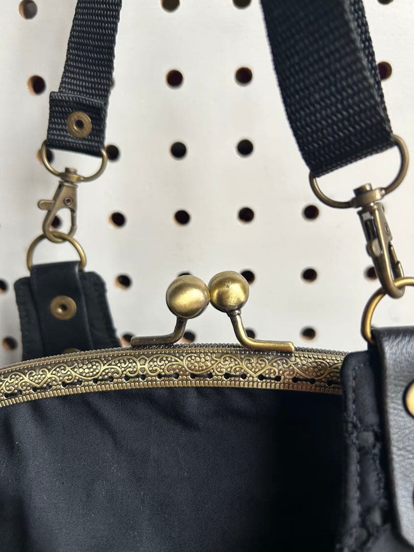 ＊ハンドメイド＊もんちゃん様お取り置き分　25口金ショルダーがま口バッグ　２点