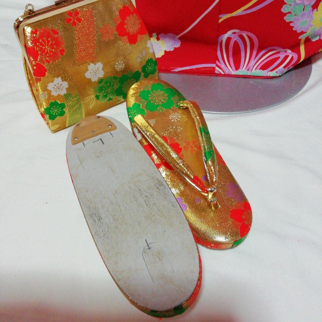 七五三　着物セット　赤色　薄紫　7歳　美品