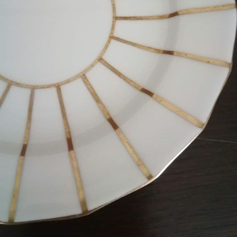逸品　金彩装飾　ケーキ皿　飾り皿　アールデコ　Cauldon　英国 1905年製