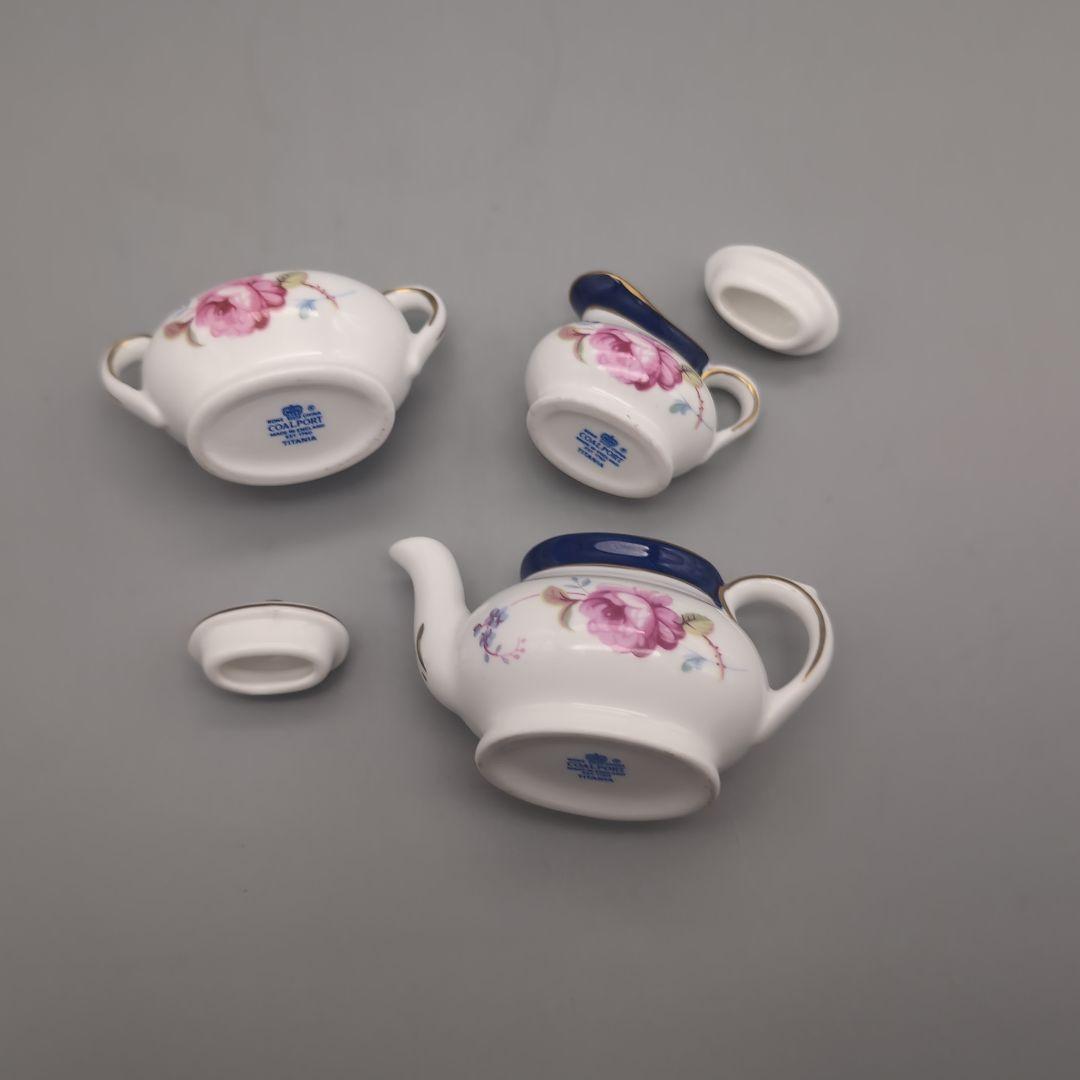 英国　コールポート　ミニチュア　ティタニア　3点　ポット　クリーマー　シュガー