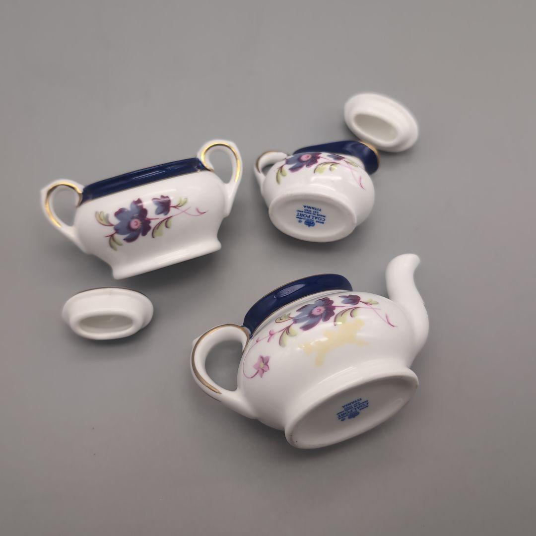 英国　コールポート　ミニチュア　ティタニア　3点　ポット　クリーマー　シュガー