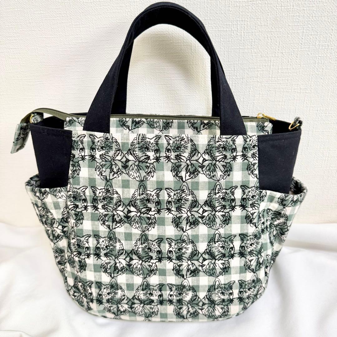 あおりポケット付きサイドポケットトートバッグ　ジョリーフルール