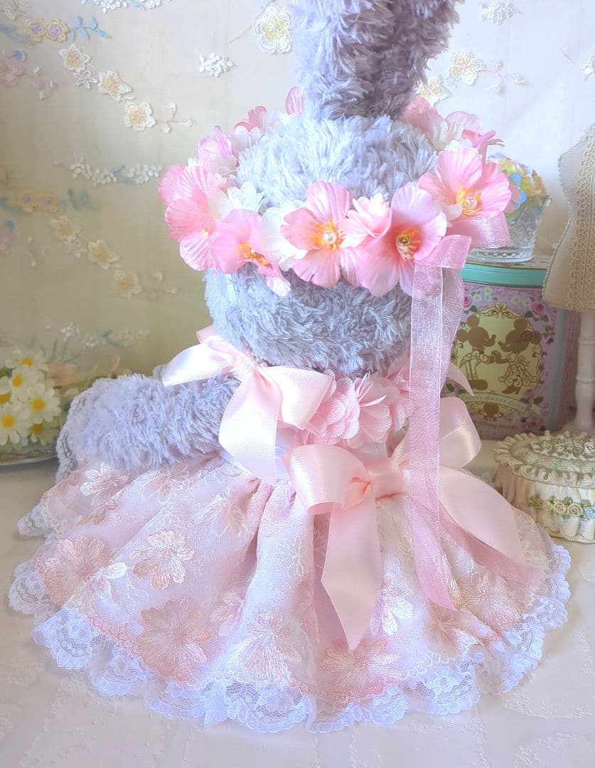 【桜の花冠＆チュールレースドレス】