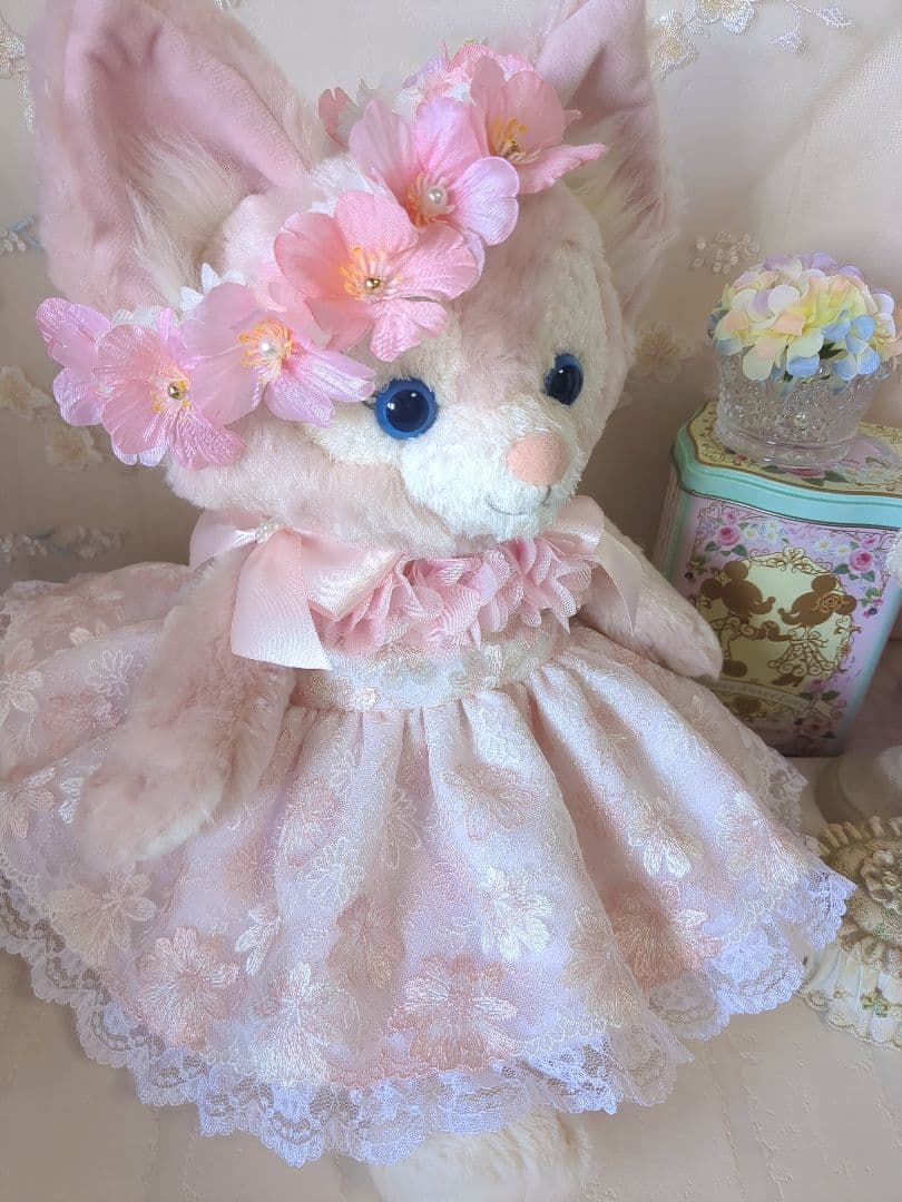 【桜の花冠＆チュールレースドレス】