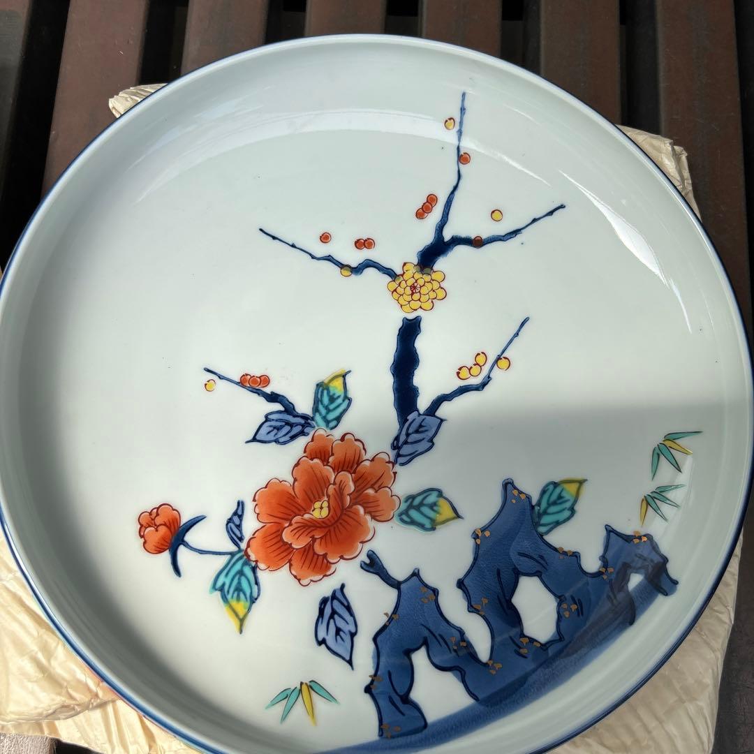 有田焼 峯山作 大皿 大中 2枚セット