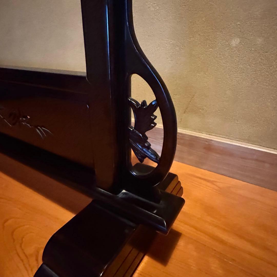 【希少品】黒檀 唐木 衝立 装飾 中国美術 仕切り パーテーション