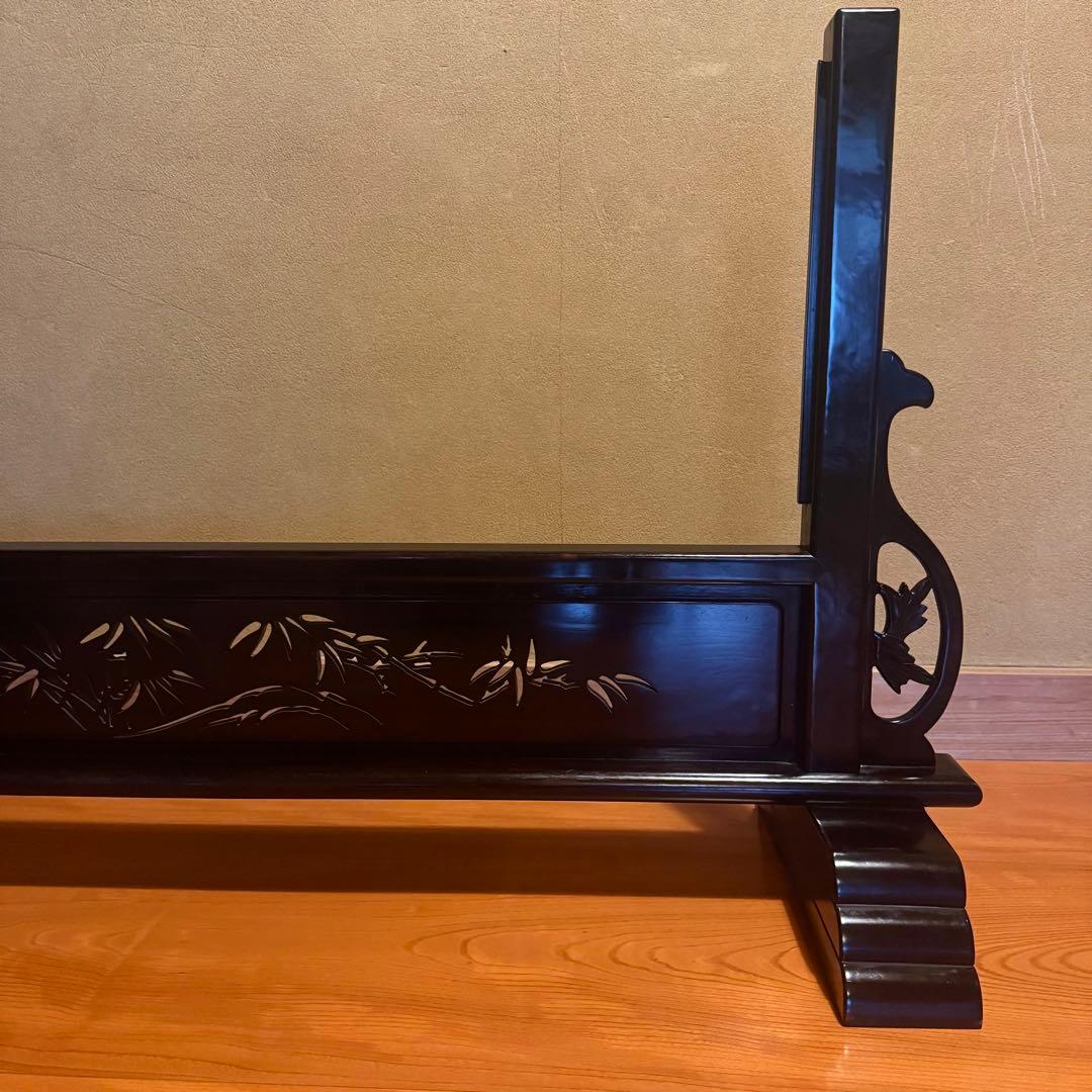 【希少品】黒檀 唐木 衝立 装飾 中国美術 仕切り パーテーション