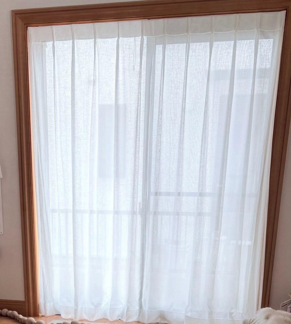 日本製 レース カーテン Utena ホワイト 麻 リネン 100%
